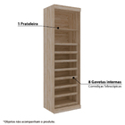 Sapateira Virtual Com Espelho E 8 Gavetas Robel - Cedro