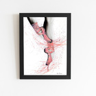 Sapatilha Ballet Arte Rosa Quadro Moldura Preta 60x40cm