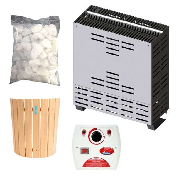Sauna Seca 12kw Sodramar + Quadro Analógico + Seixo + Luminár