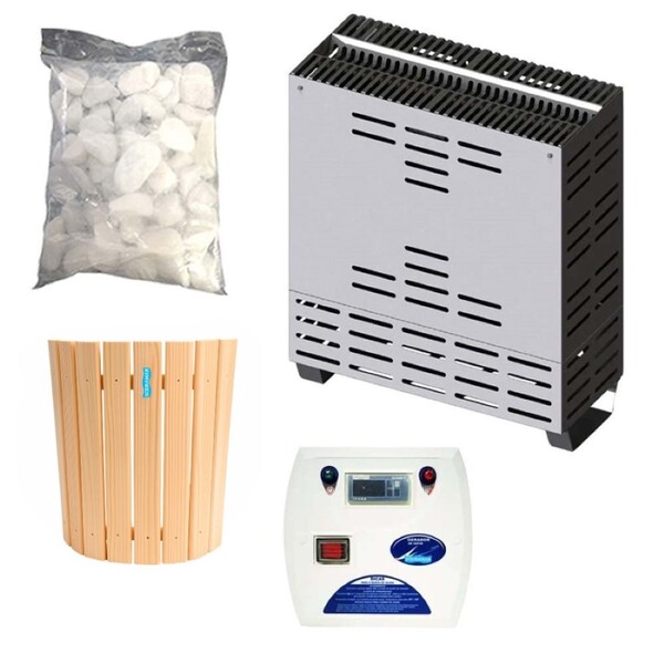 Sauna Seca 4kw Sodramar + Quadro Digital + Seixo + Luminária