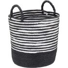 Sawalli Cesta Decorativa Organizadora Cachepô Fibra Preto 3 P