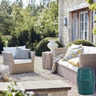 Seat Garden Banqueta Puff Cerâmico Verde Fosco 46x29