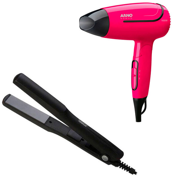 Secador Cabelo Arno Nomad Bivolt + Chapinha Taiff Cerâmica