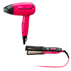 Secador Cabelo Arno Nomad Bivolt + Chapinha Taiff Color Rosa
