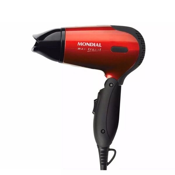Secador De Cabelo Max Travel 1200w Sc-10 Vermelho Bivolt
