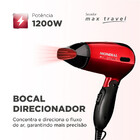 Secador Mondial Sc-10 Max Travel Preto Com Vermelho 1200w Biv