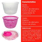 Secadora Centrífuga De Salada De Plástico Rosa 25cm 5l - Casa