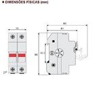 Seccionadora Porta Fusível 10x38mm 690vca Bipolar