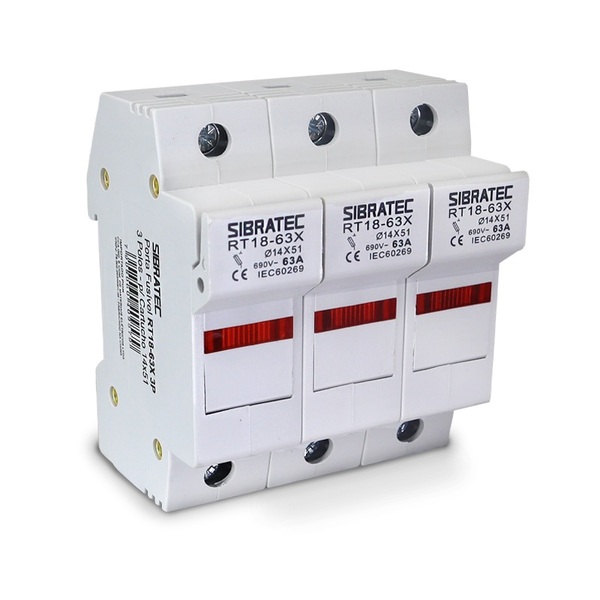 Seccionadora Porta Fusível Tripolar 14x51mm 690vca