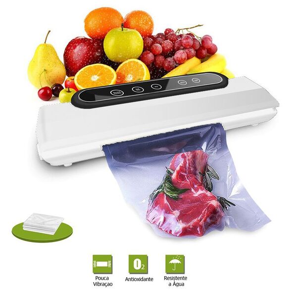 Seladora A Vacuo Bivolt Embaladora Sela Alimentos Com Liquido