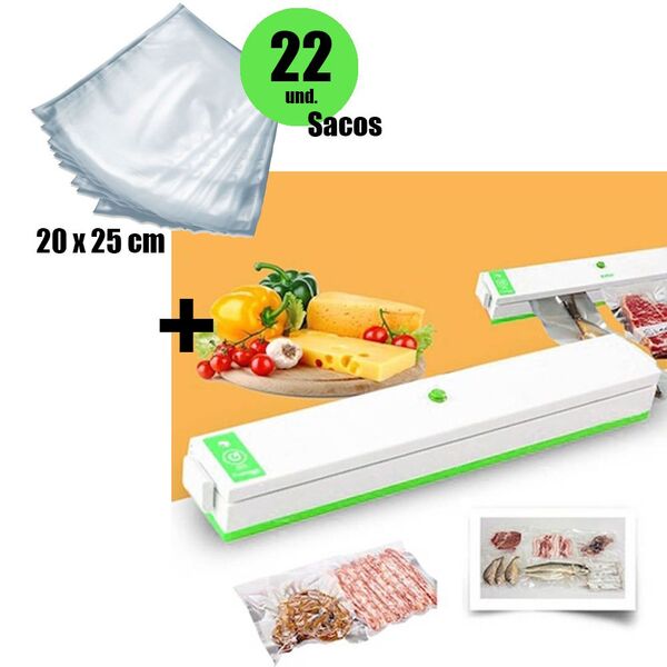 Seladora Vacuo Eletrica Termica 110v Ou 220v Com 22 Embalagem