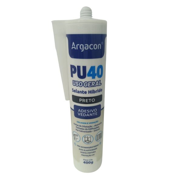 Selante Pu40 Hibrido Vedante Preto Uso Geral (400g) Argacon