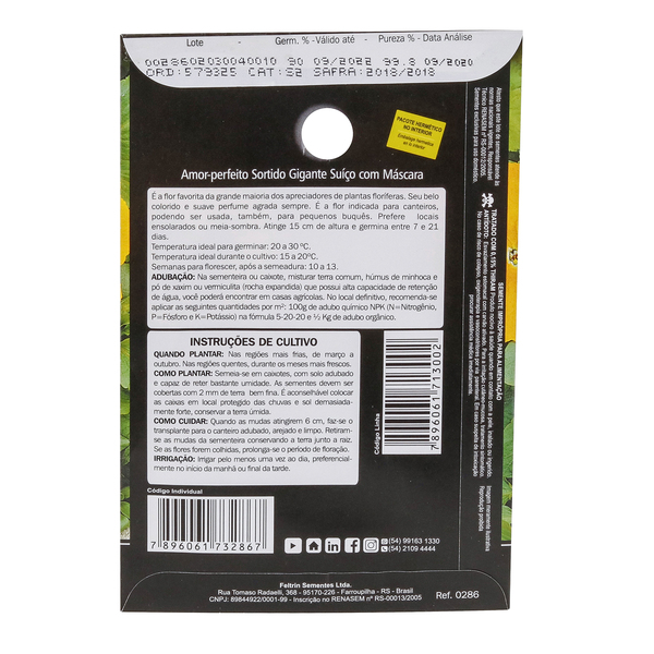 Semente de Amor Perfeito Gig Suiço 70mg Feltrin | Leroy Merlin