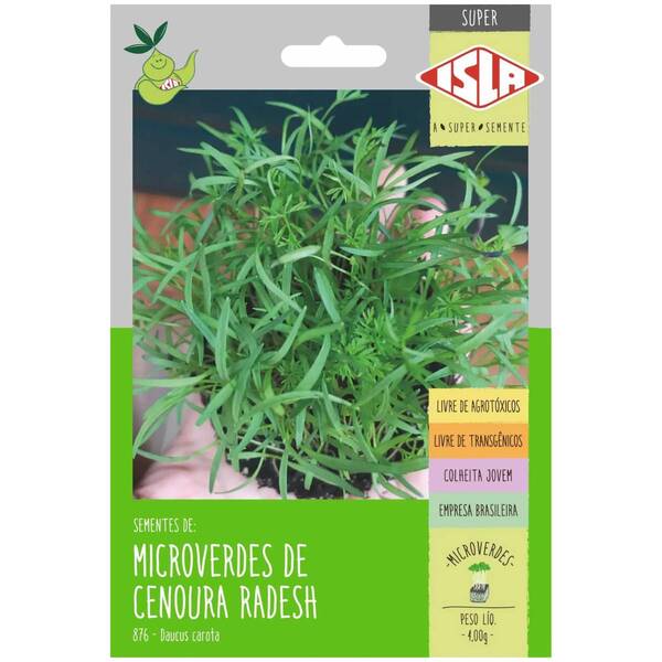 Sementes Brotos De Microverdes De Cenoura Radesh Super Isla