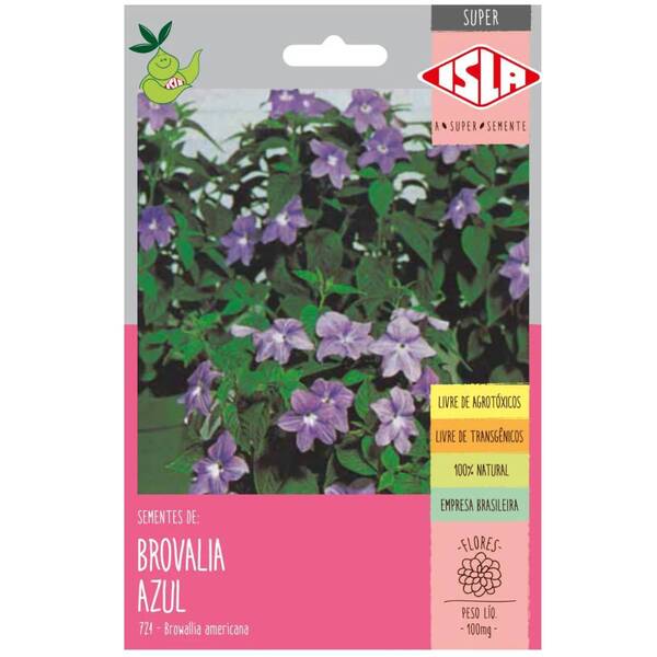 Sementes De Brovália Ametista (azul) Super Isla