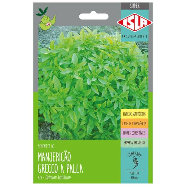 Sementes De Manjericão Grecco A Palla Super Isla