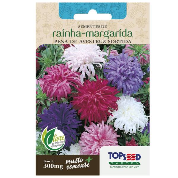 Sementes De Rainha Margarida Pena De Avestruz Topseed