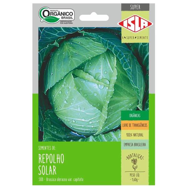 Sementes De Repolho Solar Orgânico (1,60g) Super Isla