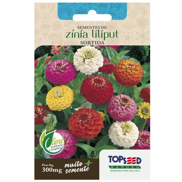 Sementes De Zinia Liliput (sortida) Topseed