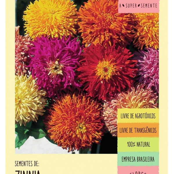 Sementes Zinnia Cactuosa Sortida Isla