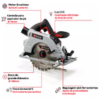 Serra Circular a Bateria Einhell 18V 190mm Brushless TP-CS 18/1900 para Madeira