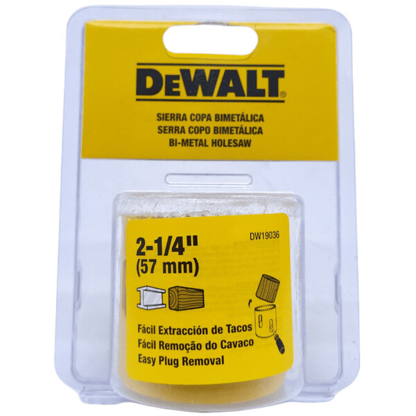 Serra Copo Dw19036 Bimetal 57mm 2.1/4 Geometria Dupla Dewalt