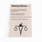Serviço Social Dicionário Minimalista Quadro Canvas 60x40cm