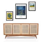 Set 3 Quadros Artes Van Gogh - Com Vidro  Moldura Branca