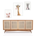 Set 3 Quadros Bichinhos Bubble Gum Moldura Preta