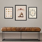 Set 3 Quadros Decorativos Yoga Poses Moldura Preta