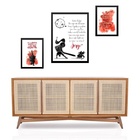 Set 3 Quadros Frases Ogum - São Jorge Moldura Branca