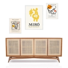 Set 3 Quadros Miró Matisse Picasso - Com Vidro Moldura Preta