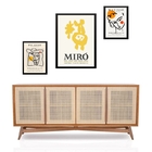 Set 3 Quadros Miró Matisse Picasso Moldura Branca