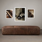 Set 3 Quadros Músico - Instrumentos Musicais Moldura Preta