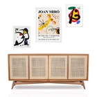 Set 3 Quadros Obras De Miró - Com Vidro Moldura Preta