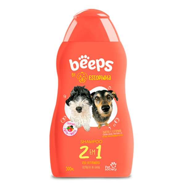Shampoo 2 Em 1 Para Cães Beeps Estopinha Pet Society 500ml 50