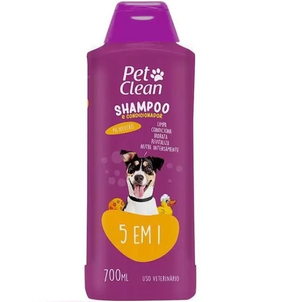 Shampoo/condicionador 5 Em 1 Cães E Gatos Pet Clean 700ml