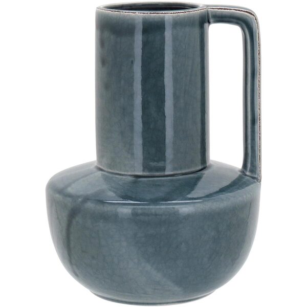 Shape Vaso Decorativo Enfeite 26x19x19cm Cerâmica Azul