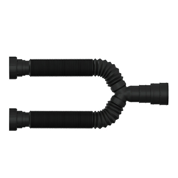 Sifão Click Duplo Universal Flexível Instala Fácil Preto