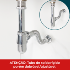 Sifão Copo Cromado Metal 1 1/4 Flexível E Valvula Click Inox