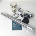 Sifão Copo Cromado Metal 1 1/4 Flexível E Valvula Click Inox