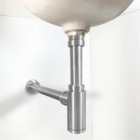 Sifão Copo E Valvula Click 7/8 Inox Escovado Kit Banheiro Lux