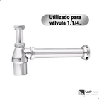 Sifão Copo Em Metal Cromado Para Lavatório 1680 De 2,5 Cm