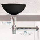 Sifão Copo Inox Escovado 7/8 Pia Suspensa Banheiro Sifao Quad