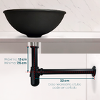 Sifao Copo Metal Preto Fosco Universal Para Pia Suspensa Banh