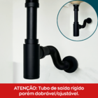 Sifão Copo Preto 1 1/4 Ajustável Inox 304 Para Pia Suspensa C
