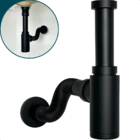 Sifão Copo Preto 1 1/4 Ajustável Inox 304 Para Pia Suspensa C