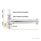 Sifão De Tanque Em Latão Cromado De 1.1/4 X 1.1/2 De 20cm