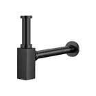 Sifão Metálico Com Copo Para Banheiro (square Preto Fosco)