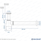 Sifão Metálico Com Copo Para Lavatório